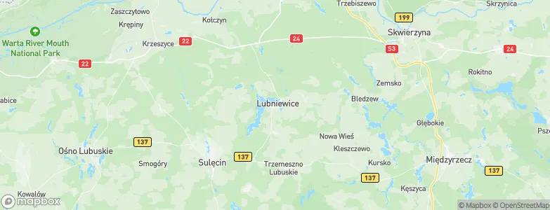Lubniewice, Poland Map