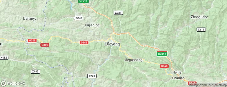 Lüeyang Chengguanzhen, China Map