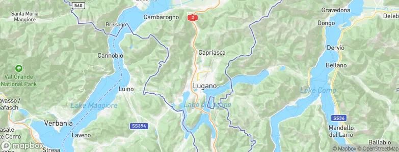 Lugano District, Switzerland Map