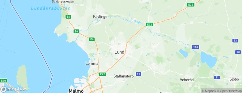 Lund Municipality, Sweden Map