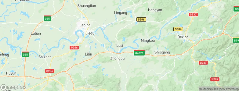 Lusi, China Map