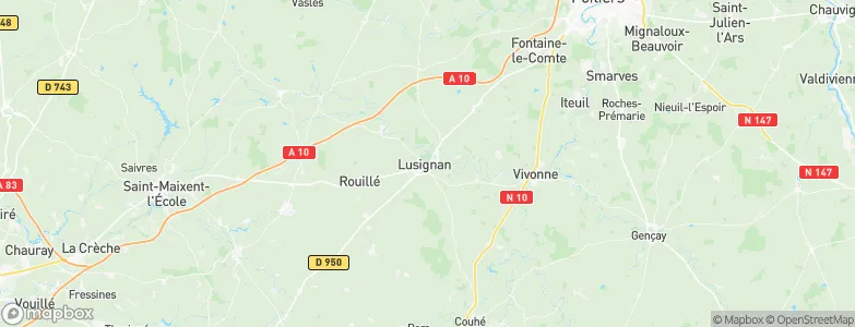 Lusignan, France Map