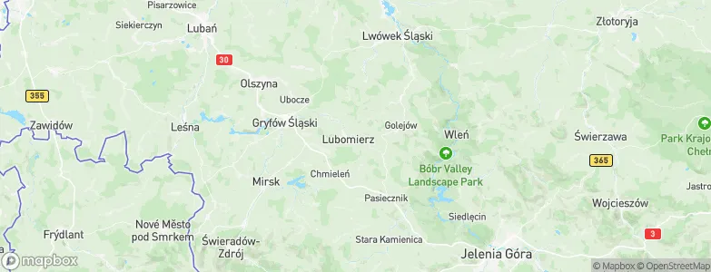 Lwówek Śląski County, Poland Map