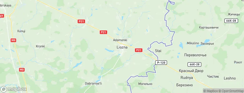 Lyëzna, Belarus Map