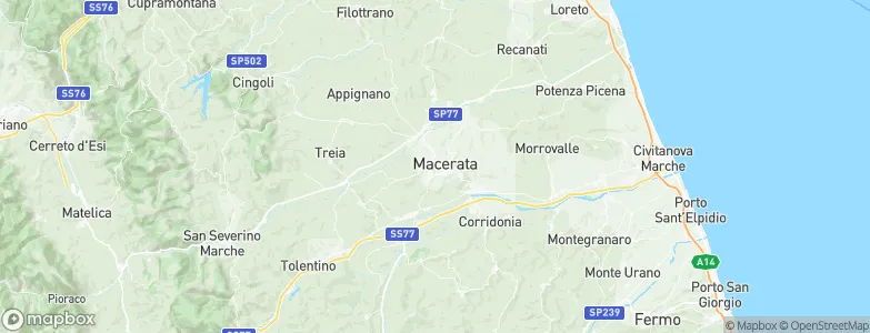 Macerata, Italy Map