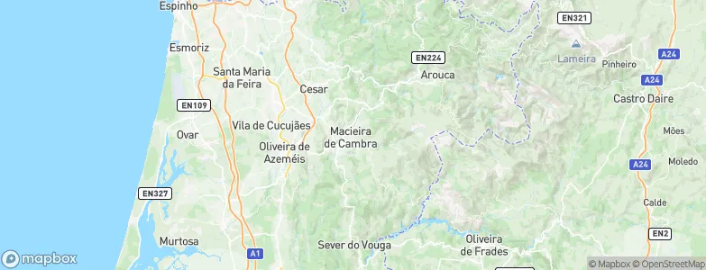 Macieira de Cambra, Portugal Map