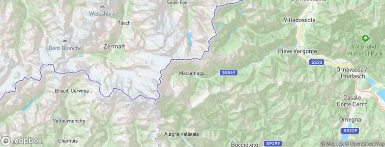 Macugnaga, Italy Map