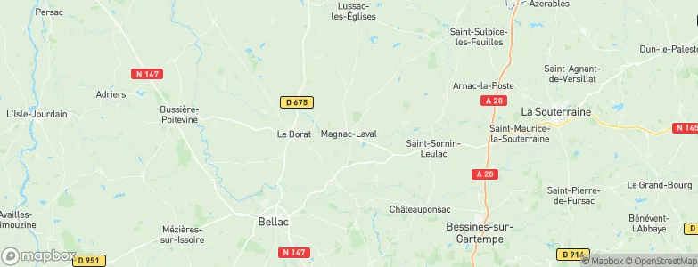 Magnac-Laval, France Map