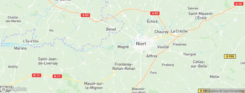 Magné, France Map