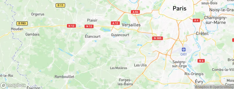 Magny-les-Hameaux, France Map
