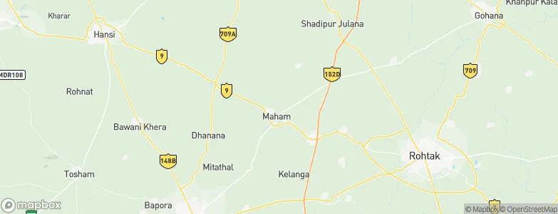 Maham, India Map