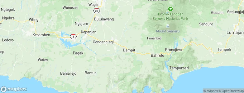 Majang Tengah, Indonesia Map
