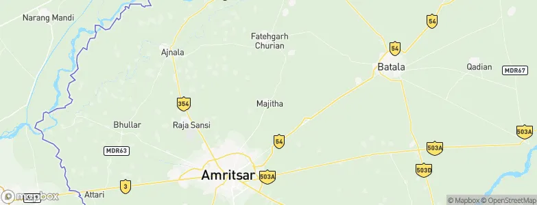 Majītha, India Map