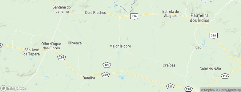 Major Isidoro, Brazil Map
