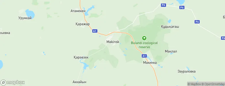 Makīnsk, Kazakhstan Map