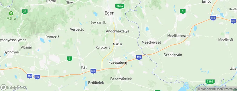 Maklár, Hungary Map