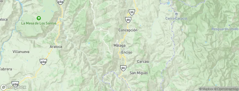 Málaga, Colombia Map