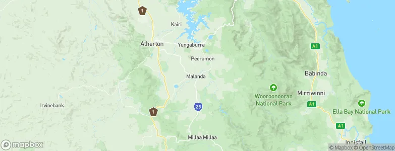 Malanda, Australia Map