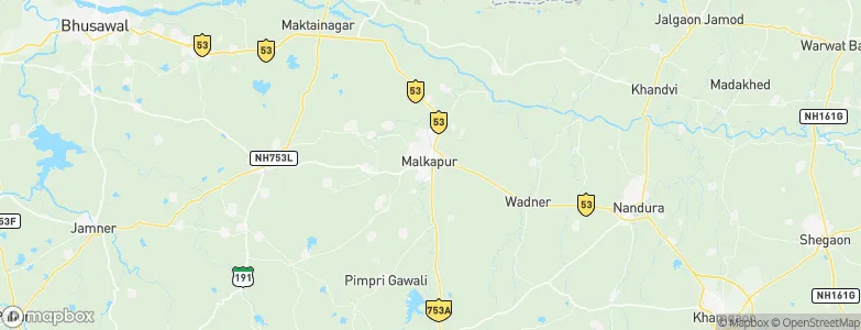 Malkāpur, India Map
