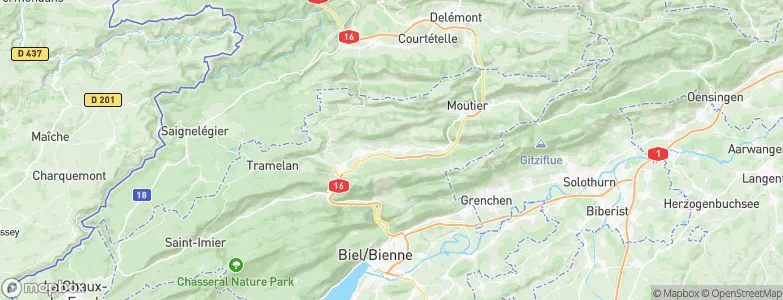 Malleray, Switzerland Map