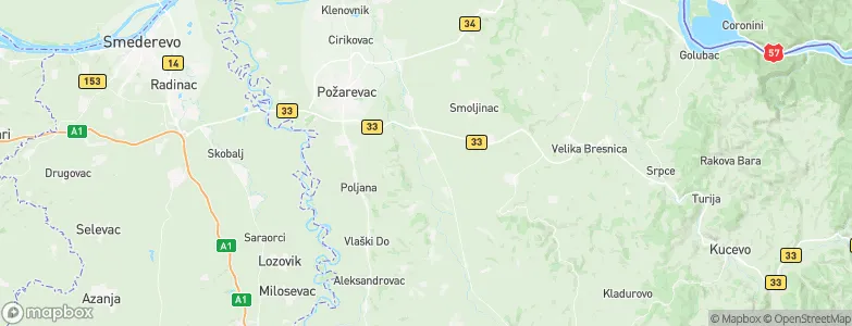 Malo Crniće, Serbia Map
