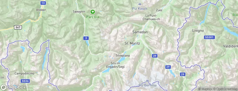 Maloja District, Switzerland Map