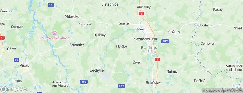 Malšice, Czechia Map