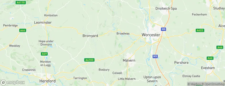 Malvern Hills District, United Kingdom Map