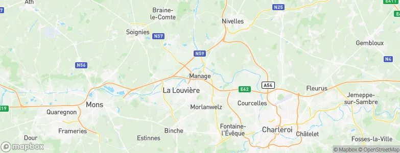 Manage, Belgium Map