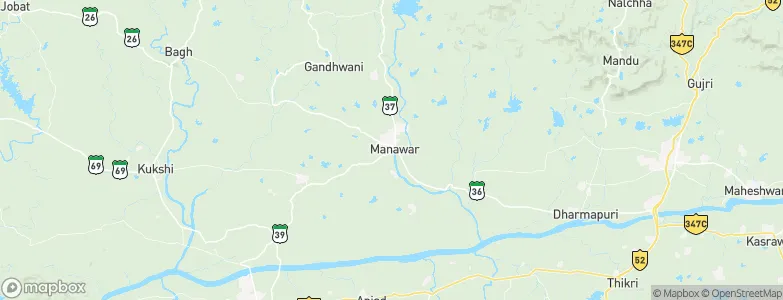 Manāwar, India Map