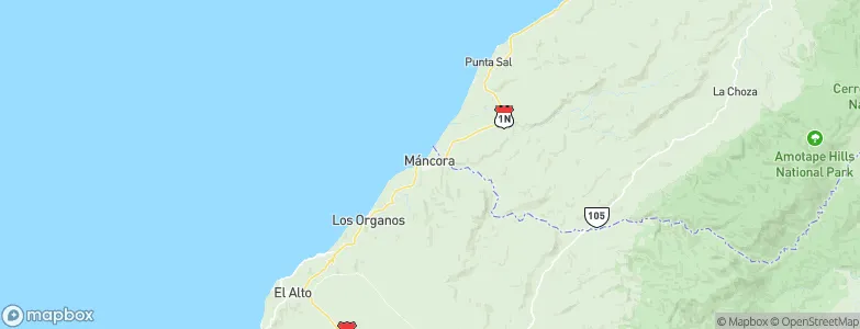 Máncora, Peru Map
