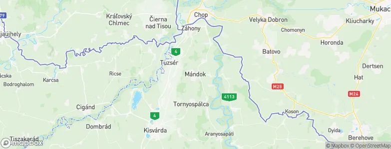 Mándok, Hungary Map