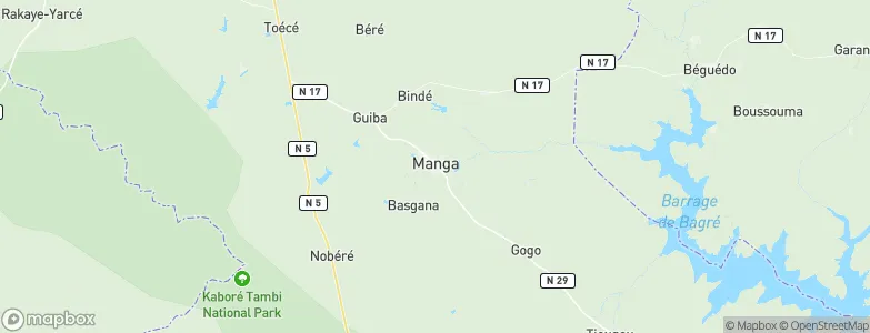 Manga, Burkina Faso Map