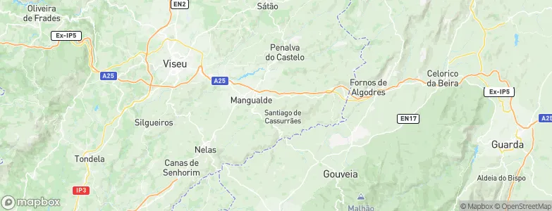 Mangualde Municipality, Portugal Map