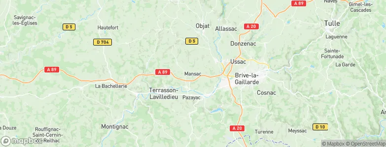Mansac, France Map