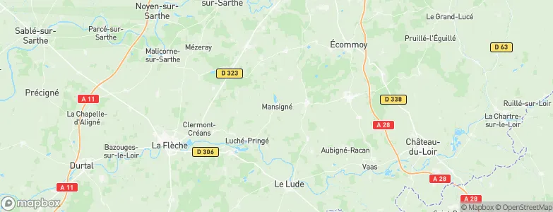 Mansigné, France Map