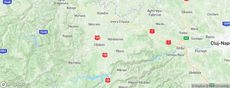 Mânăstireni, Romania Map