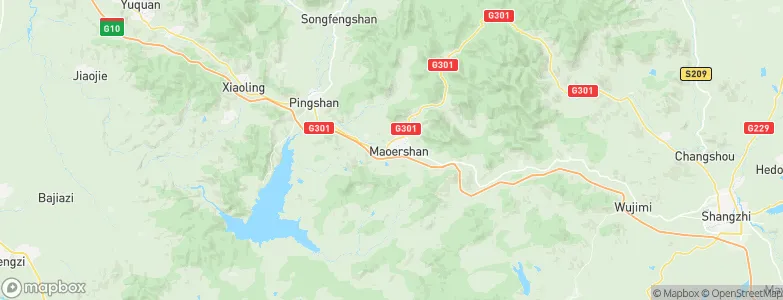 Mao’ershan, China Map