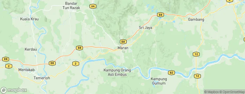 Maran, Malaysia Map
