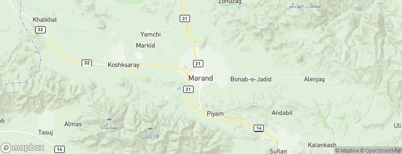 Marand, Iran Map