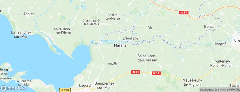 Marans, France Map