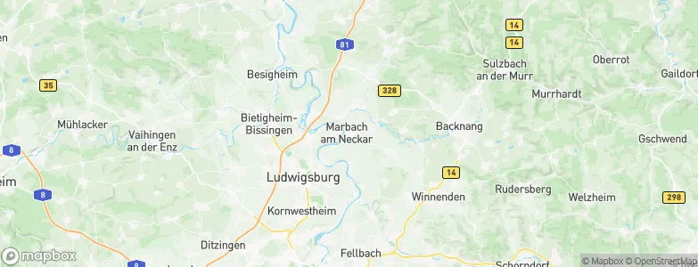Marbach am Neckar, Germany Map