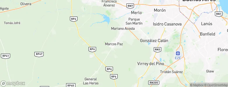 Marcos Paz, Argentina Map