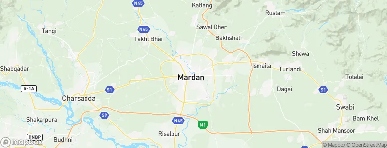 Mardan, Pakistan Map