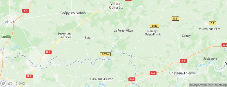 Mareuil-sur-Ourcq, France Map