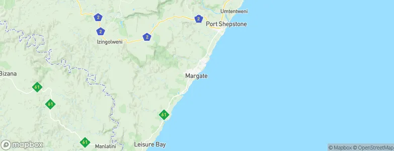 Margate, South Africa Map