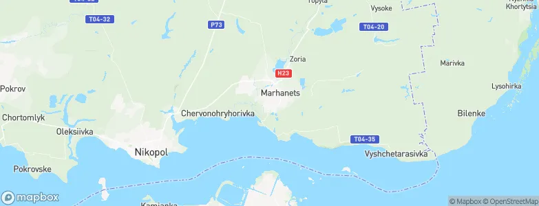 Marhanets’, Ukraine Map