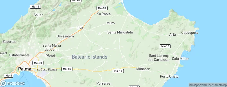 Maria de la Salut, Spain Map