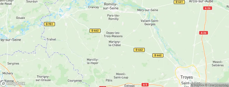 Marigny-le-Châtel, France Map