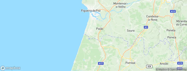 Marinha das Ondas, Portugal Map